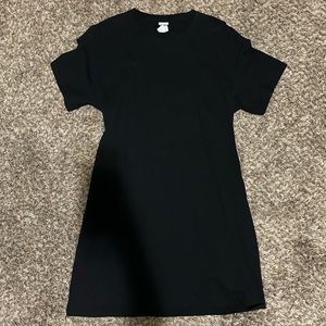 H&M, Black Cotton Dress, Size M, Slit Black